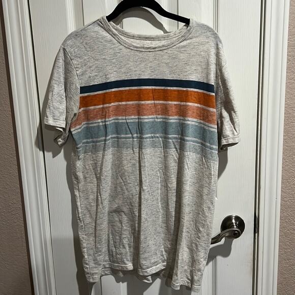 Cat & Jack T Shirt Graphic Sz XXL Husky Boys Gray Blue Orange stripes - Picture 1 of 4